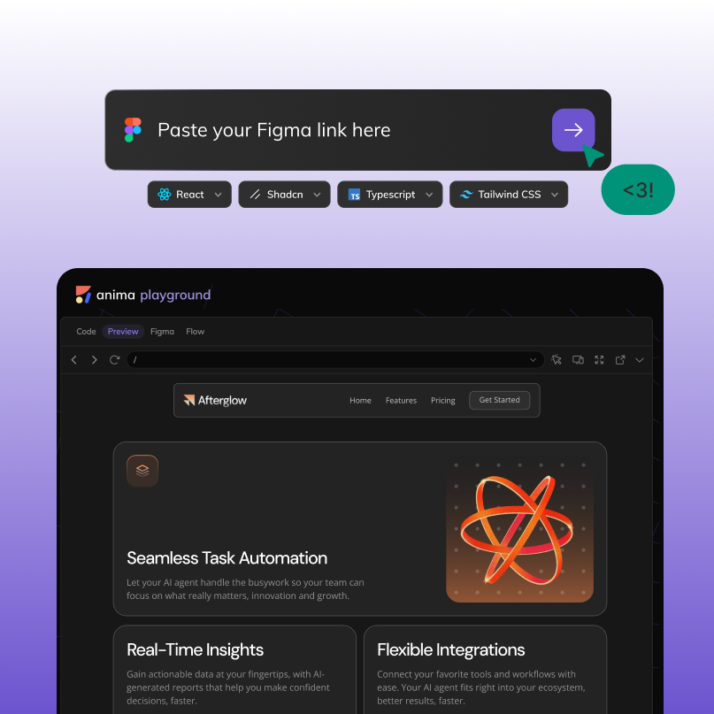 Figma to vibe coding in Anima Playground